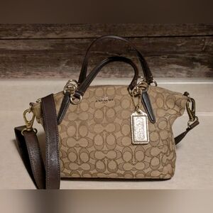 Coach F36675 Kelsey Satchel Shoulder Bag in Brown/Beige Very Good Condition
